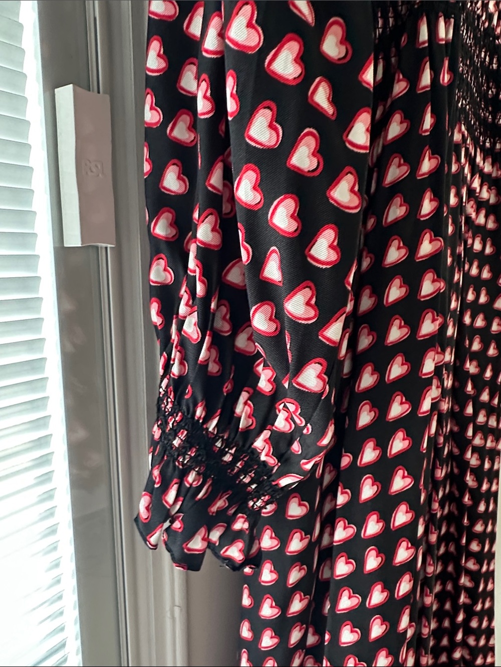 kate spade Black and Pink Long-Sleeve Printed Midi Dress - Picture 4 of 6